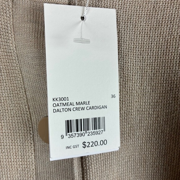 NWT Kookai Dalton Crew Cardigan AU 8/ US 4 100% Tan Wool Quiet Luxury Soft Girl - Picture 9 of 16
